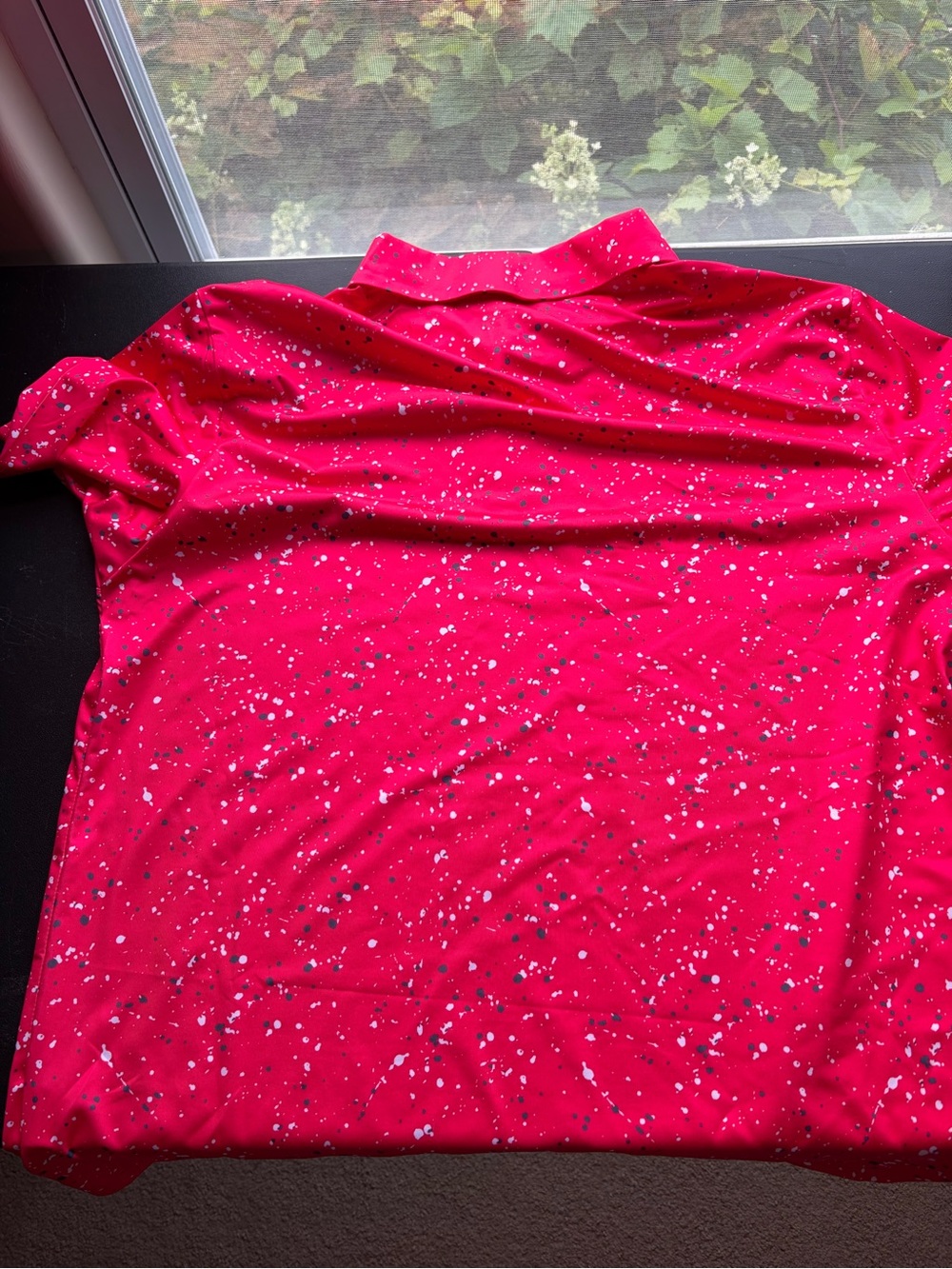 Men's Red Splatter Polo Shirt - Performance Golf Style - Picture 3 of 5